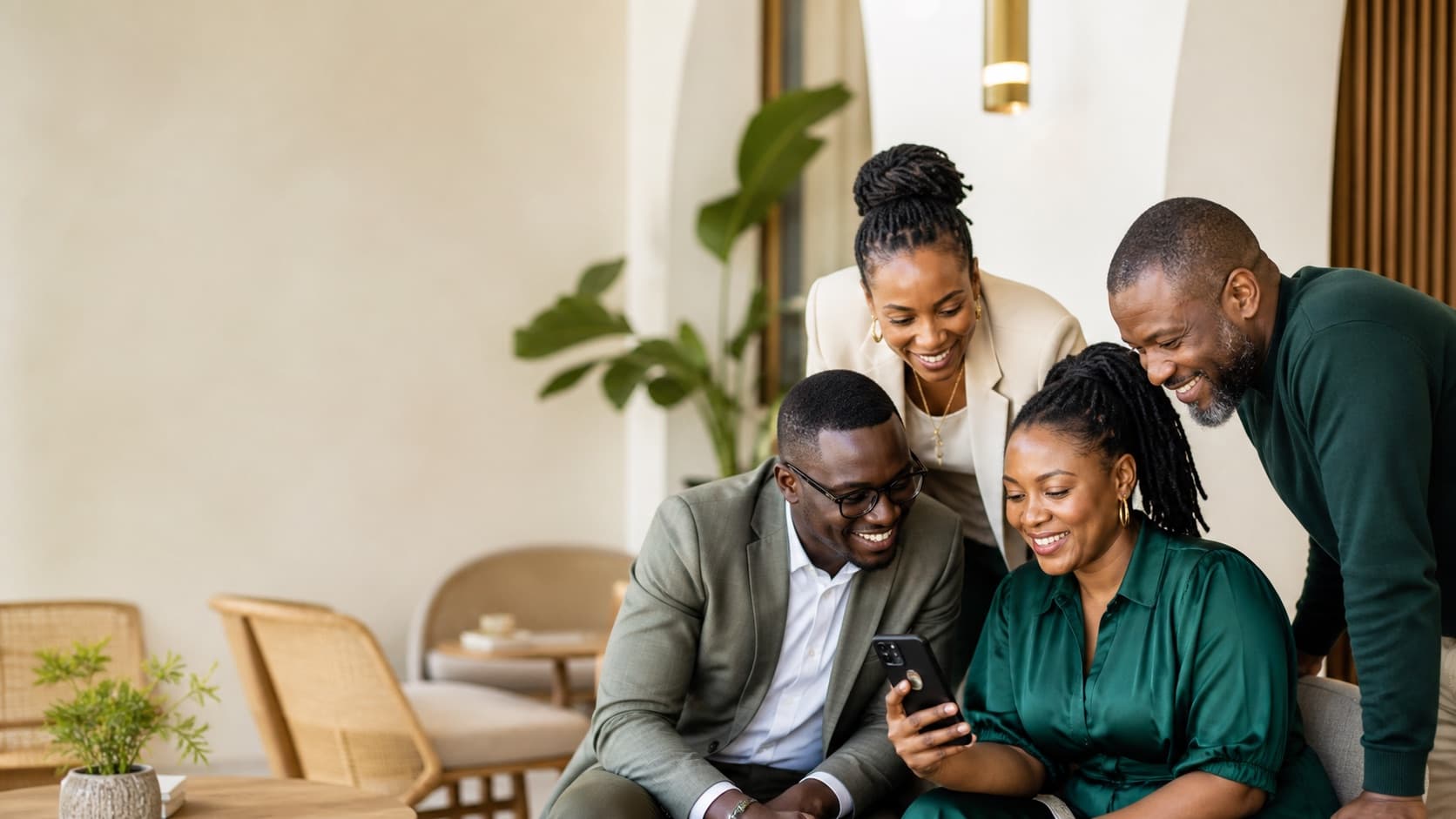Senafix community members sharing a positive mobile moment