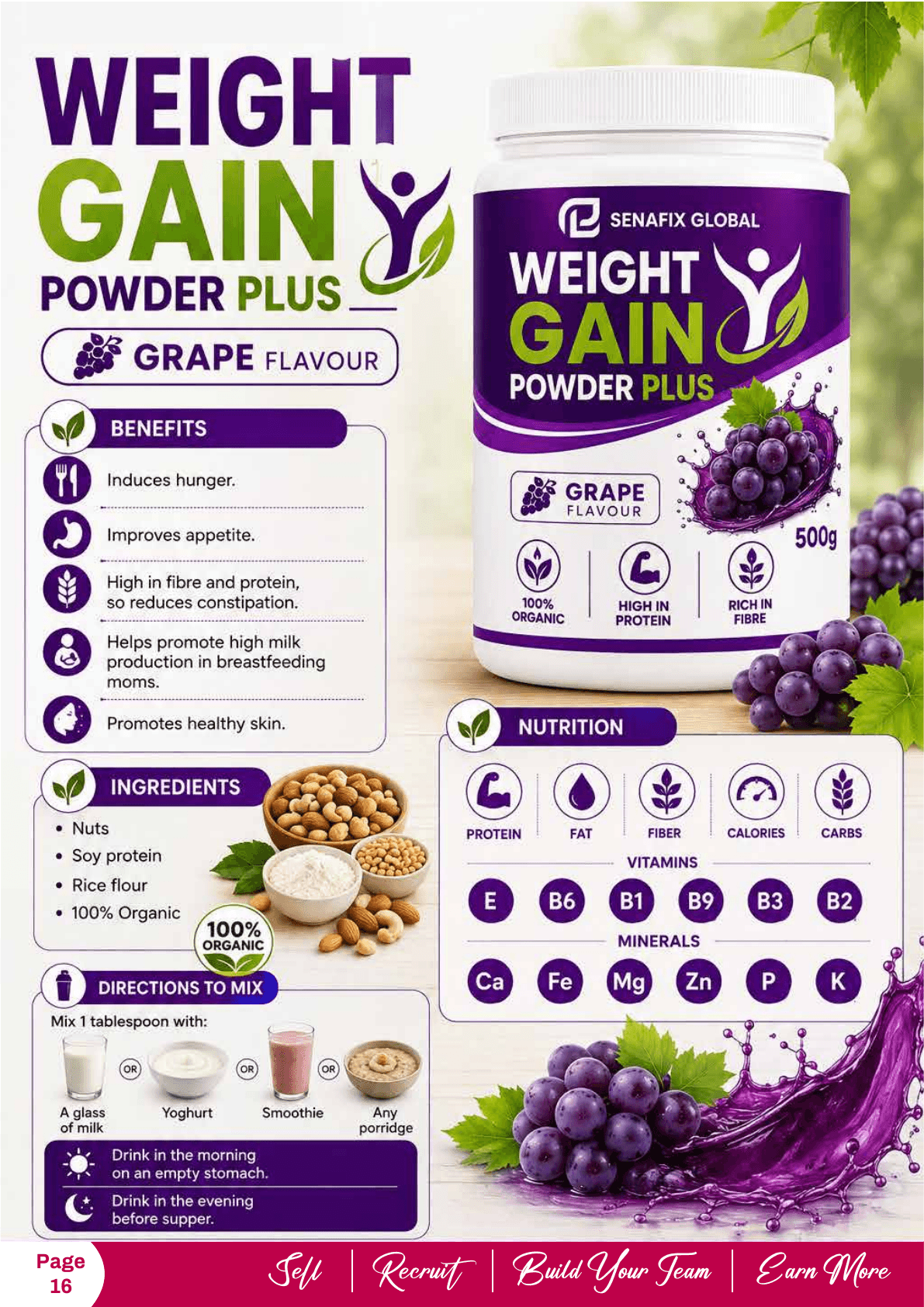 Weight Gain Powder Plus Grape product pack
