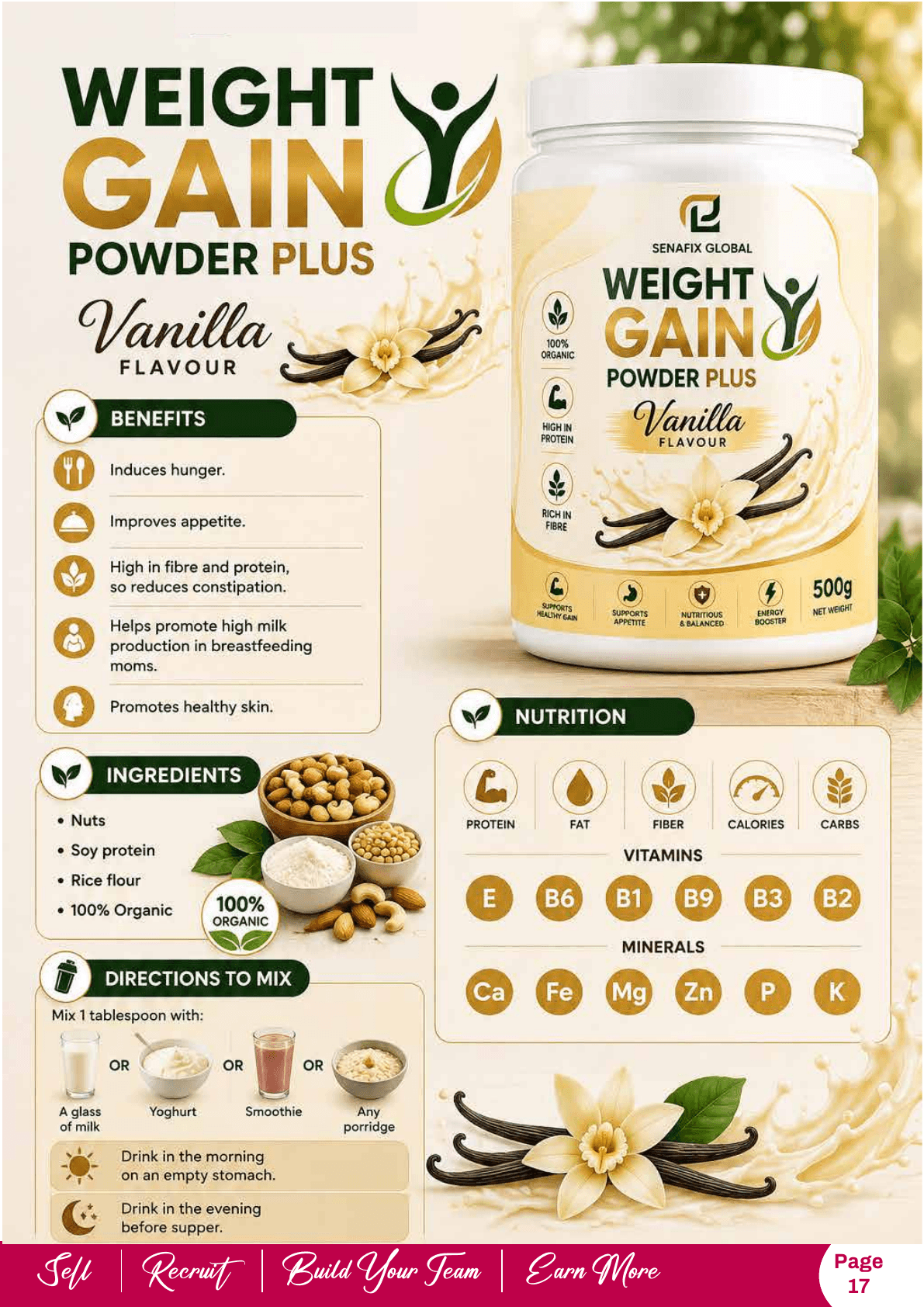Weight Gain Powder Plus Vanilla product pack